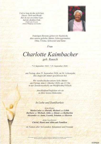 Parte von Charlotte Kaimbacher