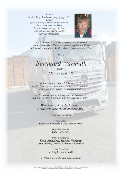 Parte von Bernhard "Barni" Warmuth