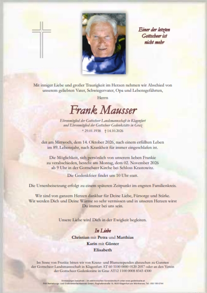 Parte von Franz "Frankie" Mausser