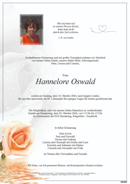 Parte von Hannelore Oswald