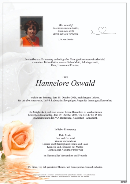 Parte von Hannelore Oswald