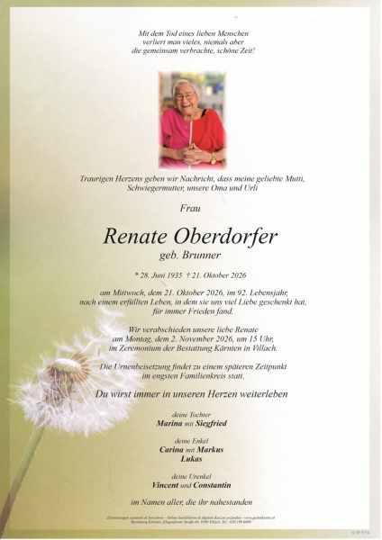 Parte von Renate  Oberdorfer