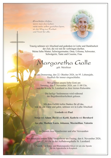 Parte von Margaretha Galle