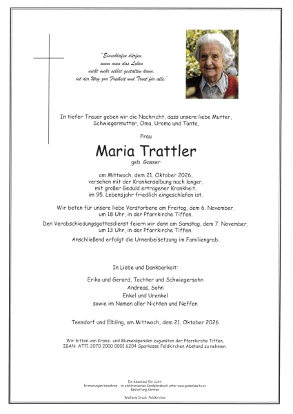 Parte von Maria Trattler